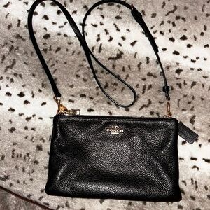 Coach Pebbled Black Crossbody Bag